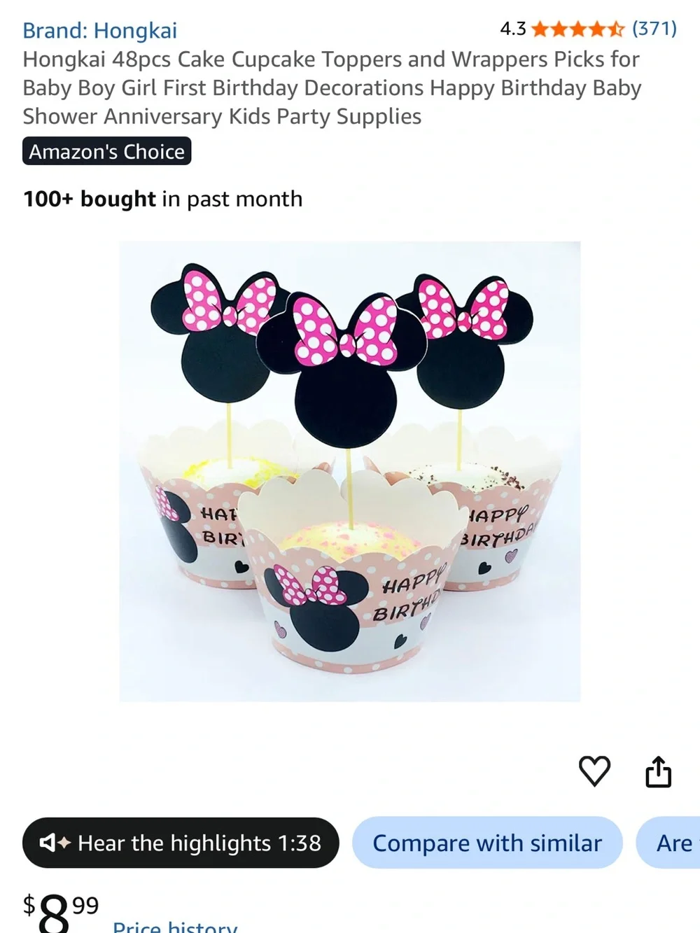 Pink Minnie Mouse Style Party Tableware Set - Unbranded